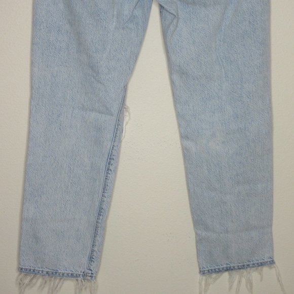 American Eagle Women's High Rise Pink Waistband Destruct Mom Jeans Size 6 B1-01 - Picture 13 of 16